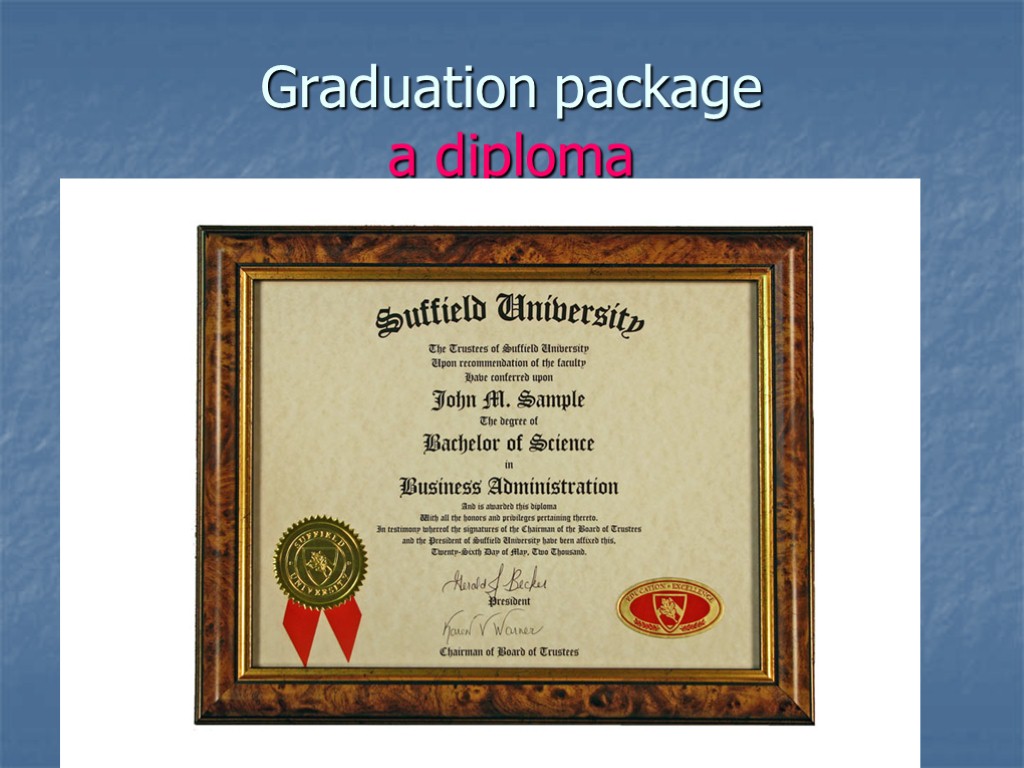 Graduation package a diploma